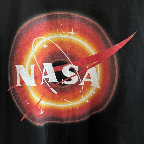 NASA Shirt‎ Mens 2XL Black Short Sleeve Large Graphic Print Crew Neck Tee - Picture 1 of 7